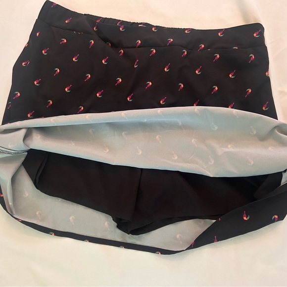 Croft & Barrow Plus Size XXL Skorts Skirt with shorts under Black w Pink Parrots - Picture 9 of 9